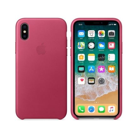 Apple iPhone X Gyári Bőr Tok, Pink Fuchsia mqtj2zm/a