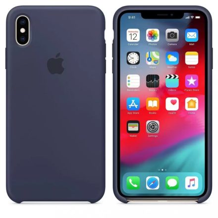 Apple iPhone Xs Max Gyári Szilikon Tok, Midnight Blue mrwg2zm/a