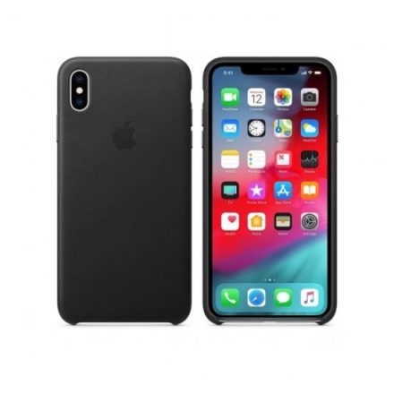 Apple iPhone Xs Max Gyári Bőr Tok, Fekete mrwt2zm/a