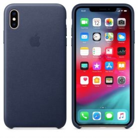 Apple iPhone Xs Max Gyári Bőr Tok, Midnight Blue mrwu2zm/a