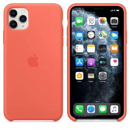 Apple iPhone 11 Pro Max Gyári Szilikon Tok Clementine Orange mx022zm/a