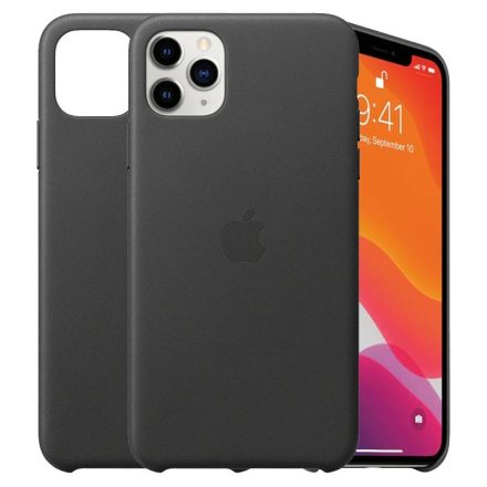 Apple iPhone 11 Pro Max Gyári Bőr Tok, Fekete mx0e2zm/a