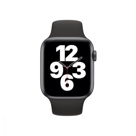 Apple Watch SE GPS, 44mm Space Gray Aluminium Case with Black Sport Band - Regular
