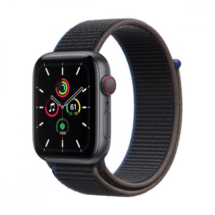 Apple Watch SE GPS + Cellular, 44mm Space Gray Aluminium Case with Charcoal Sport Loop