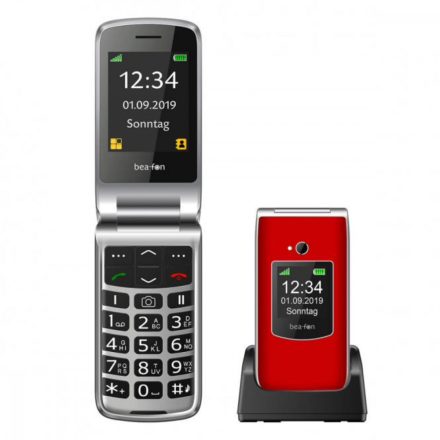 Beafon SL595 összecsukható  ergonómikus mobiltelefon, külső -belső kijelzővel, kamerával, M1/M2 , piros