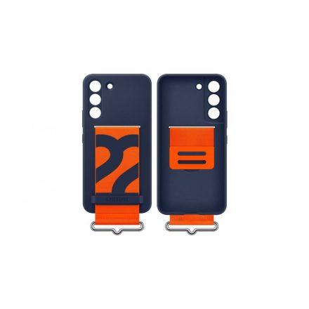 Samsung EF-GS901TN Navy Szilikontok szíjjal S22 5G