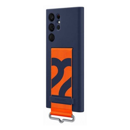Samsung EF-GS908TN Navy Szilikontok szíjjal S22 Ultra 5G