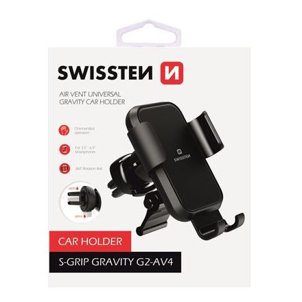 Swissten Gravitációs autós tartó szellőzőrácsra, G2-AV4