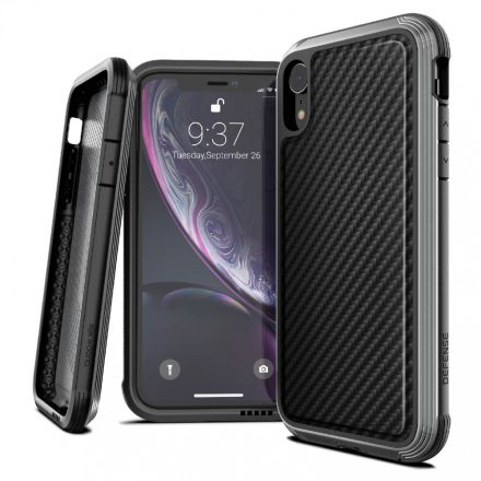 Raptic Lux for iPhone XR - Fekete carbon fiber (szénszálas)