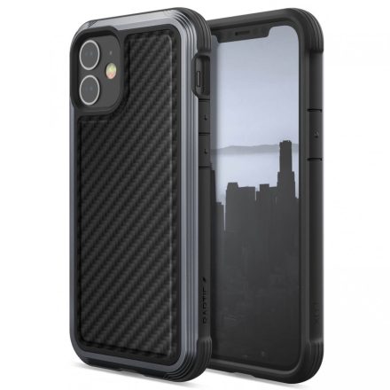 Raptic Lux for iPhone 12 Mini - Fekete carbon fiber (szénszálas)