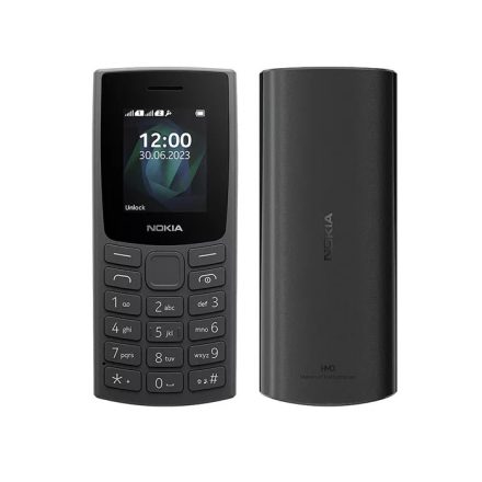 Nokia 105 (2024) 4G nyomógombos mobiltelefon, kártyafüggetlen, dual SIM, sötétszürke