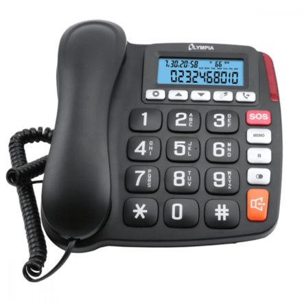 Olympia 4520 ergonómikus vezetékes telefon LCD kijelzővel