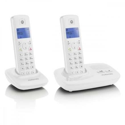 Motorola T412 üz.rögz. Duo Dect telefon, fehér